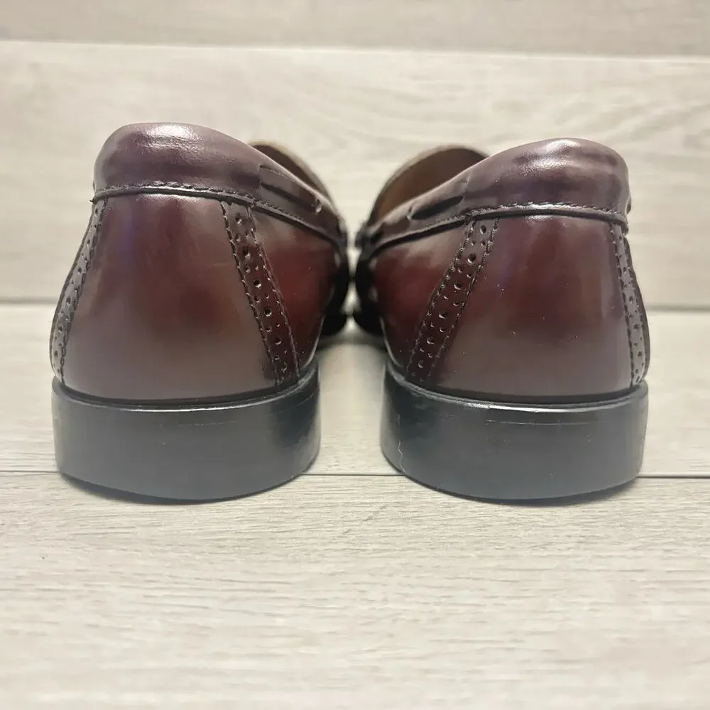 G.H. Bass Weejuns Loafers Layton Tassel Kiltie Burgundy Wine Loafers Size 9.5D